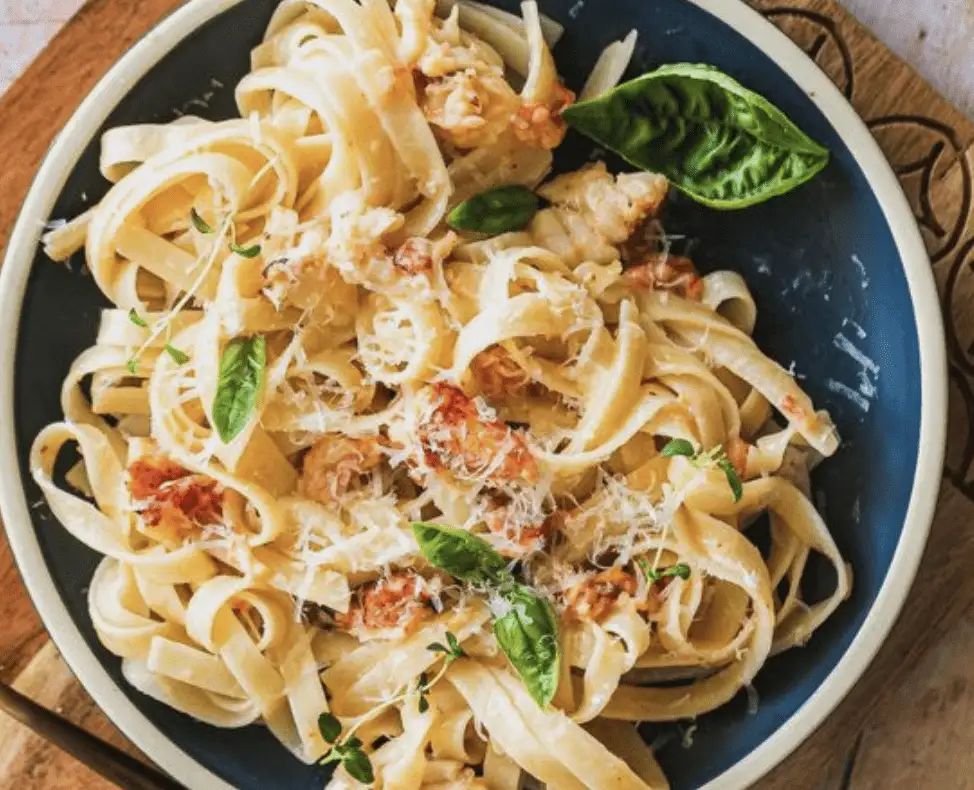 Lobster Pasta with Garlic Butter Parmesan Sauce